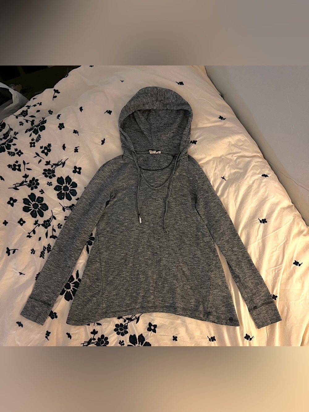 Roxy Heather Gray Lightweight Hooded Pullover
